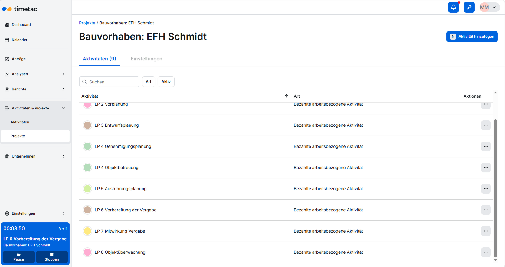projektzeiterfassung architektur