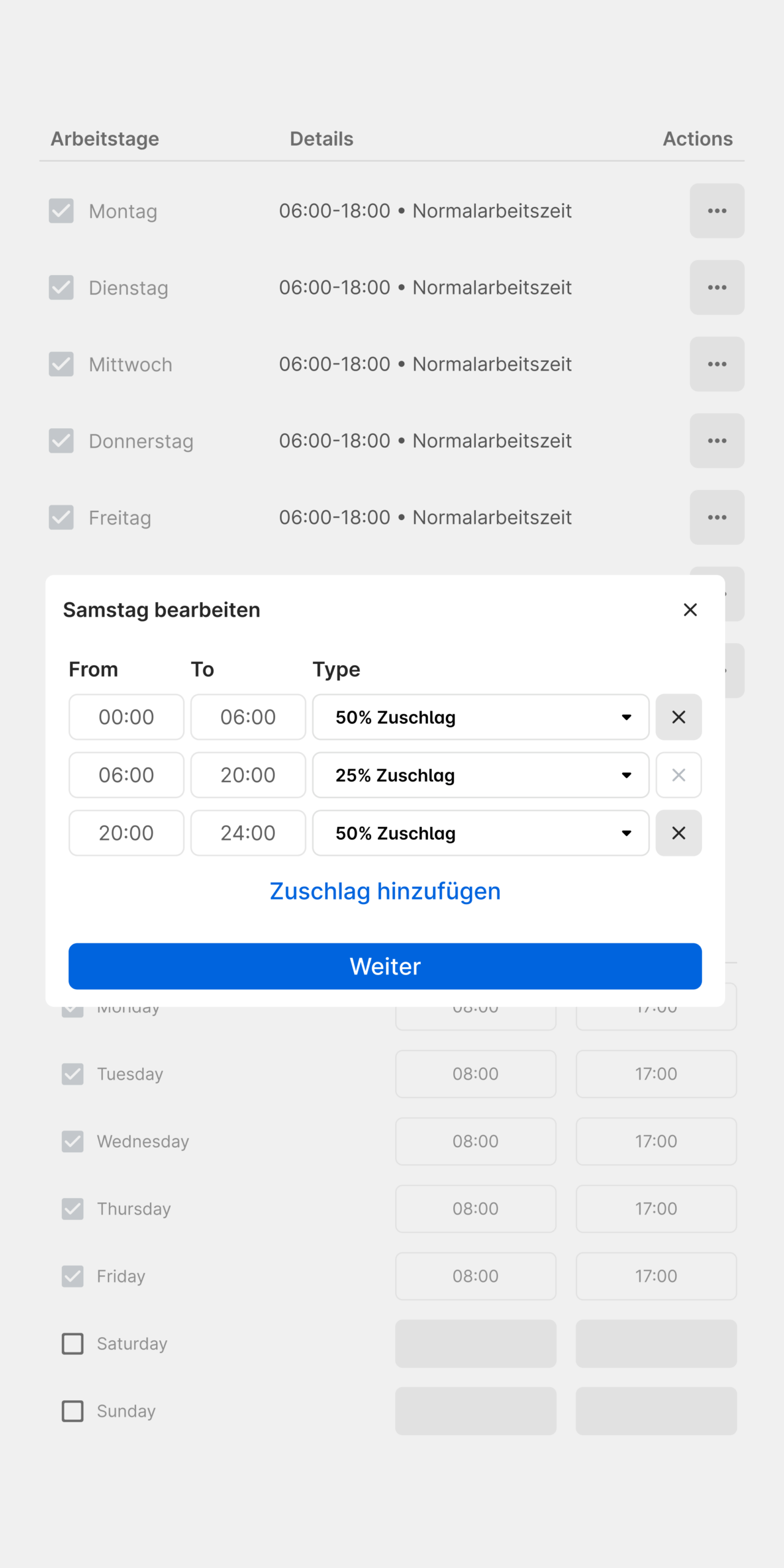 tarifvertrag zuschläge abbilden